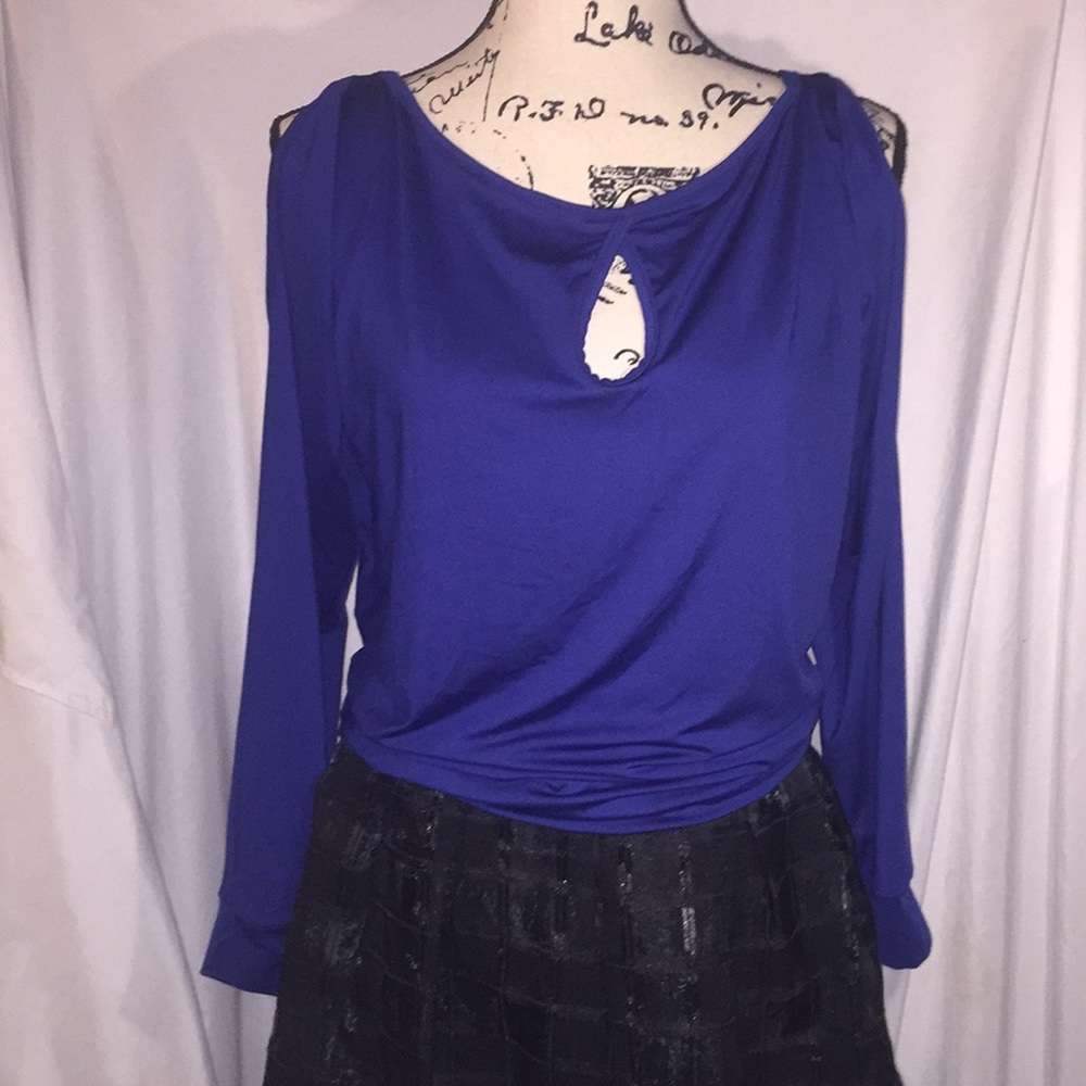 2/$15 Royal blue cold shoulder